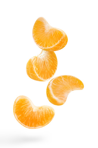 Delicious tangerines, isolated on white background