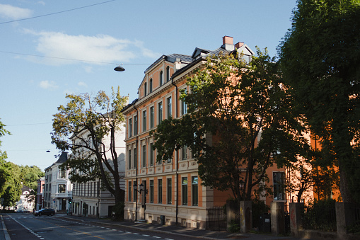 Ullevålsveien in Oslo, Norway. The street was built by John Collett and was named in 1879 and is named after the farm Ullevål.