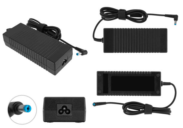 istock laptop power adapter, laptop spare part, on white background, collage 1408514294