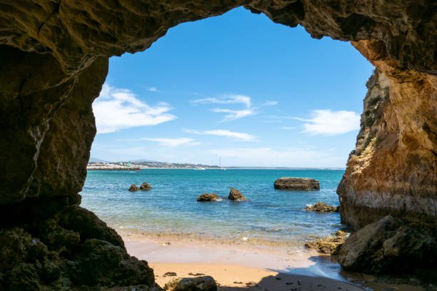 istock Beautiful view inside The Cave in Lagos Algarve 1408519114