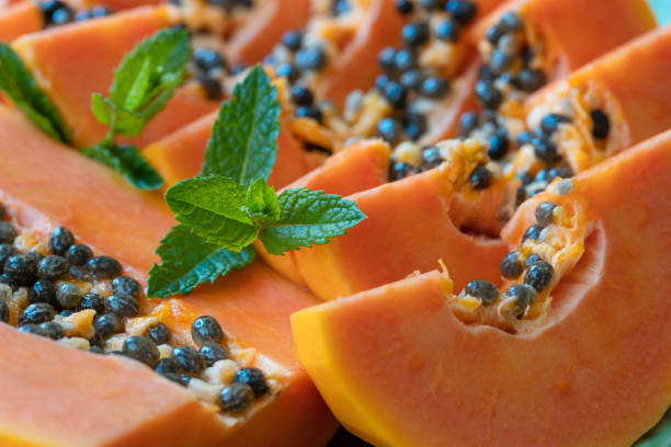 istock Papaya slices closeup 1408522964