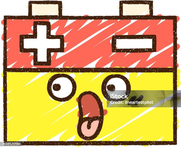 Battery Chalk Drawing Stock Illustration - Download Image Now - Battery,  Cartoon, Chalk Drawing - iStock