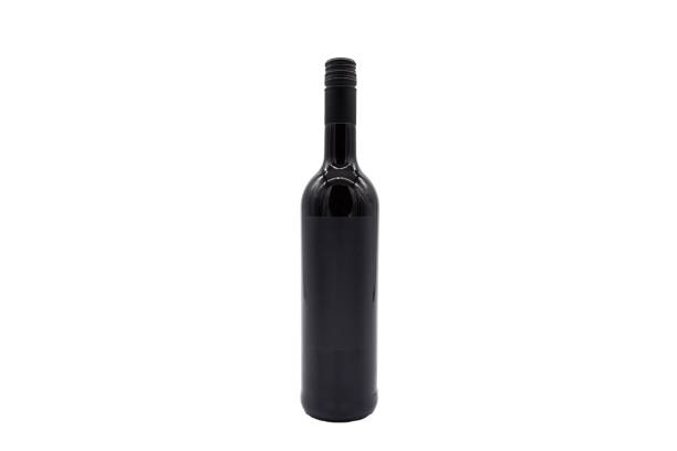 istock Black Wine Bottle With Black Label Isolated On White Background 1408526066