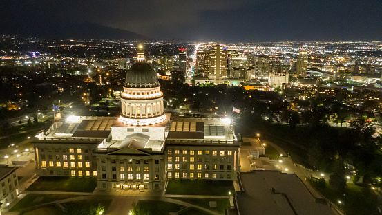 Long exposure photographs of the Salt Lake City Capitol Building.