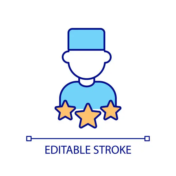 Vector illustration of Qualified medical worker RGB color icon