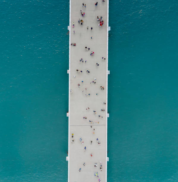 Aerial view of a Pier stock photo