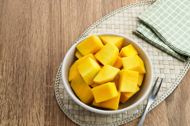 istock A bowl of sliced ​​fresh mango cubes 1408544675
