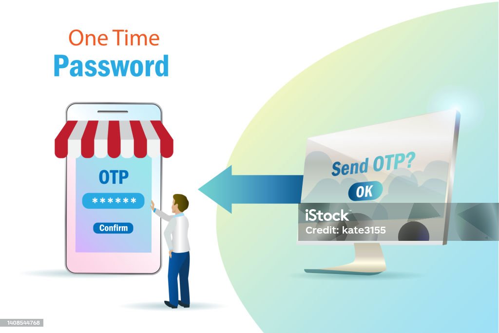 One Time Authentication Code Otp One Time Password Two Factor Authentication Code On Laptop Computer ...