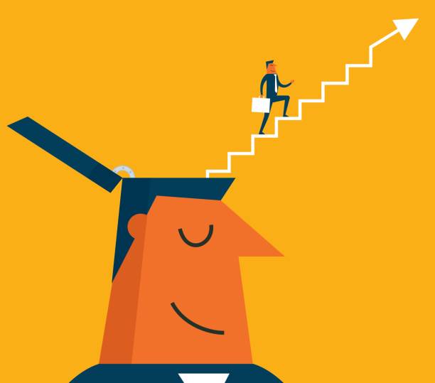 ladder of success - Businessman vector art illustration
