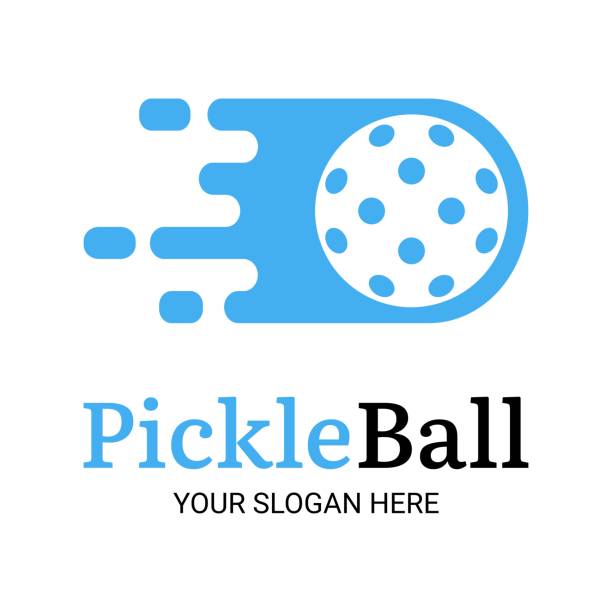 логотип pickleball изолированная векторная иллюстрация на белом фоне - pickleball stock illustrations