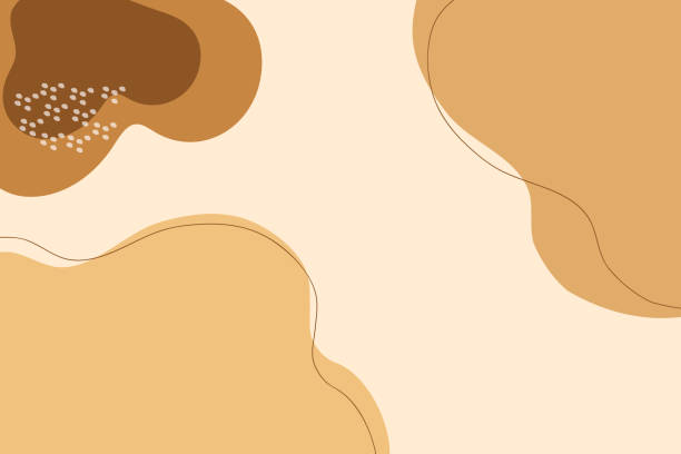 ilustrações, clipart, desenhos animados e ícones de abnástico marrom marrom mínimo estilo fluido design de papel de parede de fundo para apresentação - abstract backgrounds brown flowing