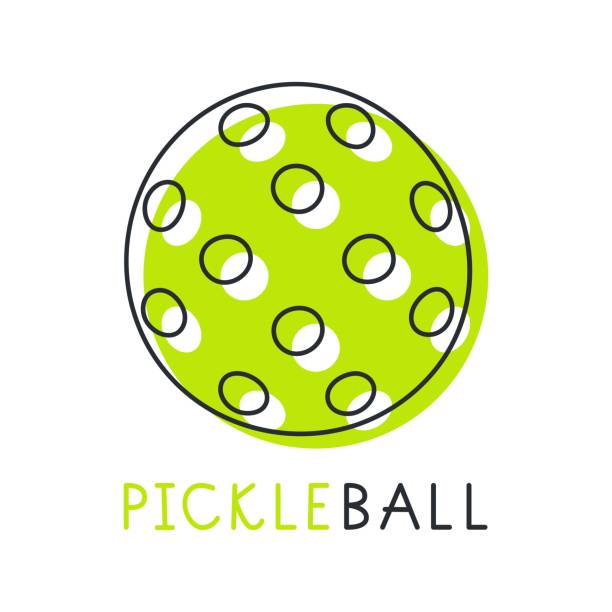 ilustraciones, imágenes clip art, dibujos animados e iconos de stock de ilustración vectorial aislada de pickleball de dibujos animados sobre fondo blanco - racket sport