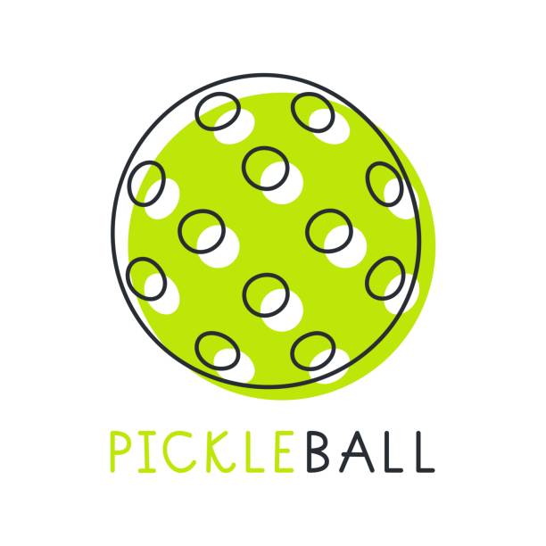 cartoon pickleball izolowana ilustracja wektorowa na białym tle - pickleball stock illustrations