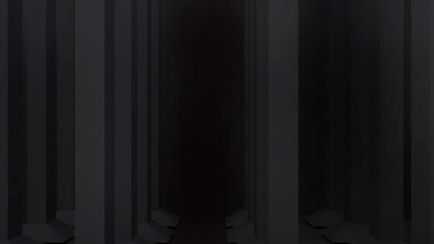 istock Abstract black pillar structure in the Great Hall,big structure mystery,3d rendering 1408555782