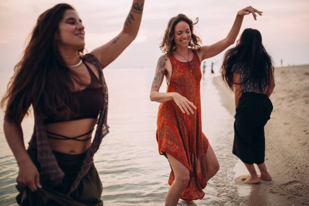 istock Friends on the beach party 1408557037