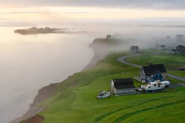 Photo of Foggy La Grave village, Magdalen Islands