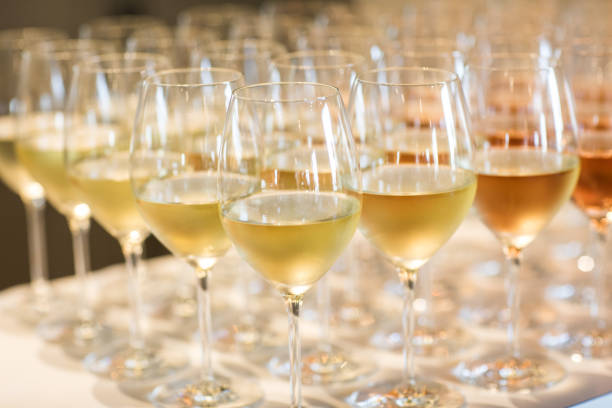 istock Rows of Wine Glasses close up 1408562317
