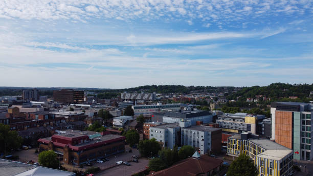istock High angle view of townscape, Luton, United Kingdom, UK 1408565728