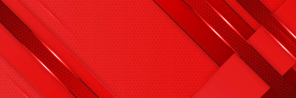 istock Abstract dark red metallic carbon neutral overlap light hexagon mesh design modern luxury futuristic technology background. Game tech wide banner vector illustration. 1408569884