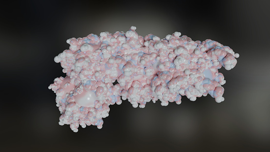 3d rendered Gastric inhibitory polypeptide (GIP, glucose-dependent insulinotropic peptide) endocrine protein hormone, 3D illustration