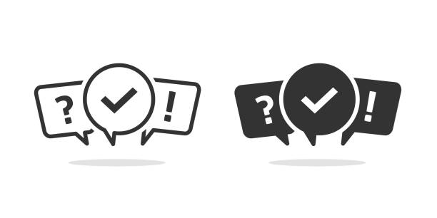 Quiz time game icon black and white vector logo or poll contest survey bubble with question mark pictogram line outline stroke art image for competition or questionnaire label image vector art illustration