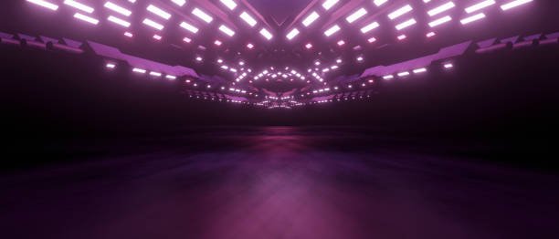 istock Abstract Futuristic Hall Garage Tunnel Corridor Car Empty Studio Deep Grey Abstract Background Wallpaper 3D Rendering 1408578829