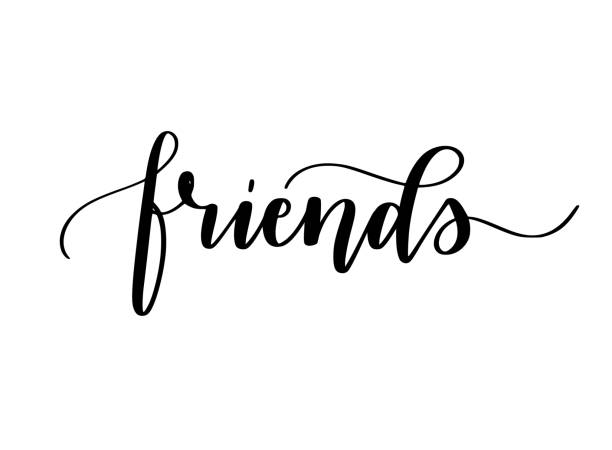 Friends cute modern calligraphy word Friends cute modern calligraphy word forever friends stock illustrations