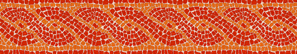 Concept image about italian roman mosaic with circular graphic made of small colored stone tiles - seamless pattern.