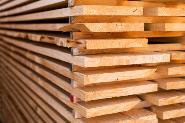 istock Wooden slats on a construction site 1408586279
