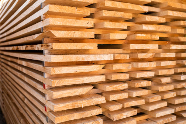 istock Wooden slats on a construction site 1408586286