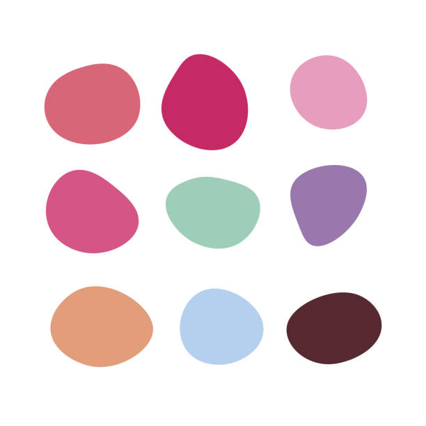 Round blob, circles, empty label Round blob, circles, empty label. Abstract irregular shapes, set of bubbles. Organic color shapes, hand drawn vector elements rough and smooth stock illustrations