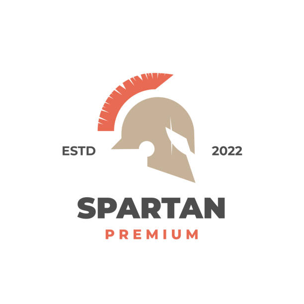 сильный спартанский шлем простая иллюстрация - protective workwear sparta iron security stock illustrations