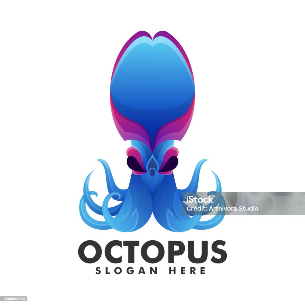 Octopus Color Gradient Vector Illustration Octopus Gradient Colorful Style Stock Illustration ...