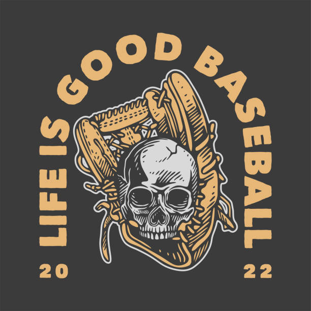 illustrations, cliparts, dessins animés et icônes de la vie typographique de slogan vintage est une bonne balle de baseball pour la conception de t-shirts - baseball glove baseball baseballs old fashioned