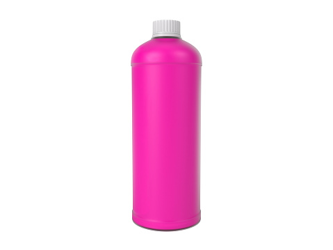 CMYK colors bottles, isolated on white background, 3d rendering, illustration