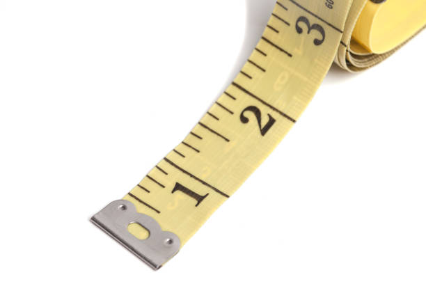 istock Yellow measuring tape isolated on a white background 1408592869