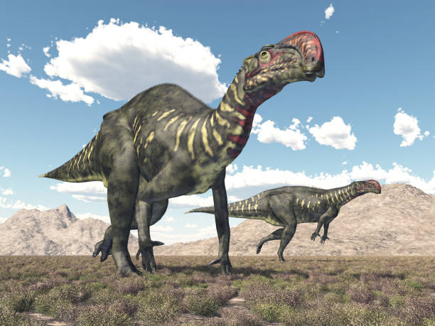 istock Dinosaur Altirhinus in a landscape 1408594140