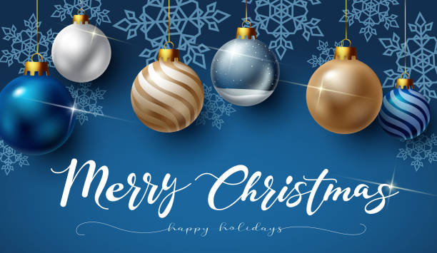istock Christmas ball hang vector background design. Merry christmas text with xmas balls hanging for holiday season decoration. 1408596790