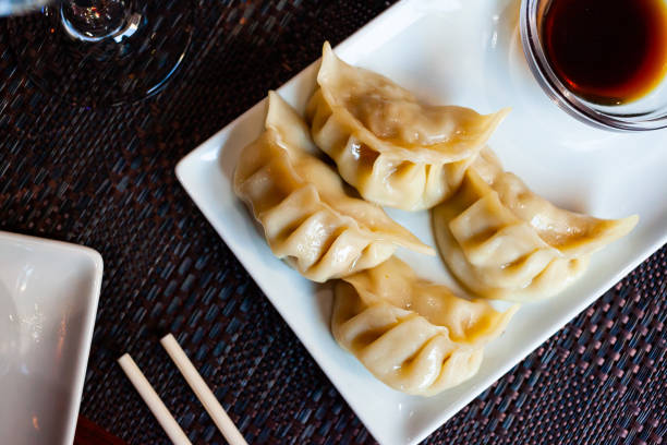 istock Japanese style gyoza dumplings 1408597846
