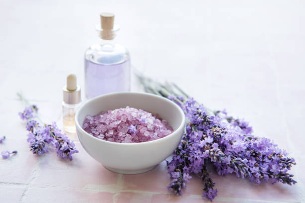 istock Aromatherapy lavender bath salt and massage oil 1408600508