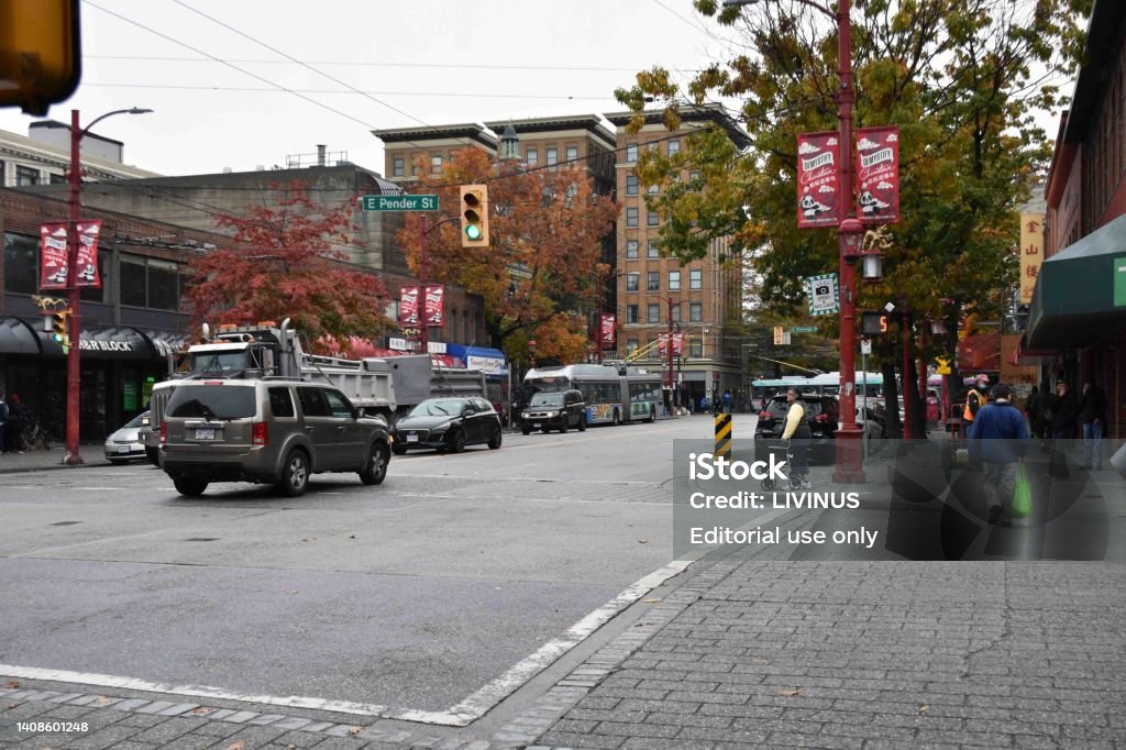 East Pender Street Vancouver, British Columbia, Canada, North America East Pender Street Vancouver In British Columbia Canada North America, Building Exterior, Land Vehicle On The Road, Tree, People Walking, Retail Store View During Autumn Season 2022 Stock Photo East Pender Street Vancouver, British Columbia, Canada, North America East Pender Street Vancouver In British Columbia Canada North America, Building Exterior, Land Vehicle On The Road, Tree, People Walking, Retail Store View During Autumn Season 2022 Stock Photo
