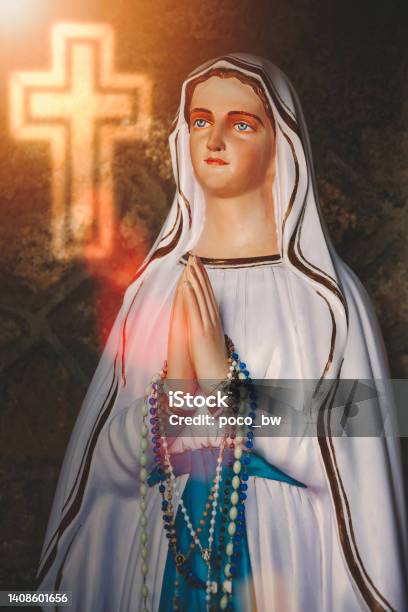 Virgin Mary Statue Stock Photo - Download Image Now - Aparecida, Virgin Mary, Hand