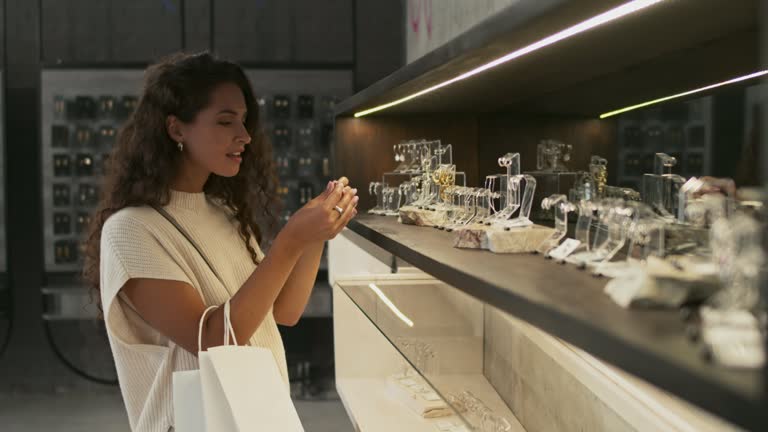 Biracial Woman Shopping Jewelry