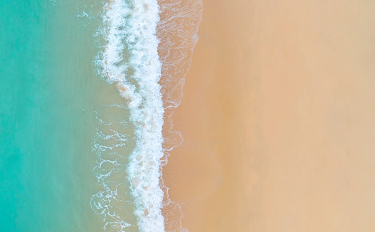 Aerial view with The ecology with a wave water energy with a summer tropical background