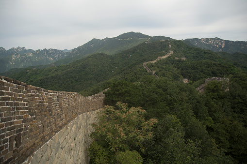 view of the great wall of China near Beijing, China