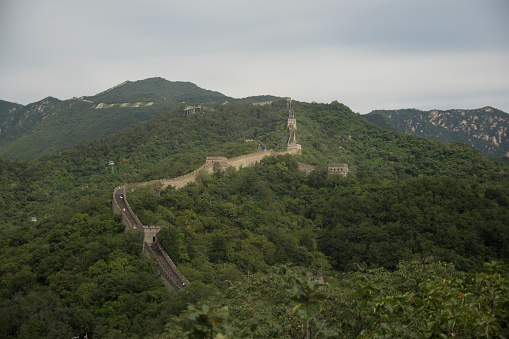 Great wall of China and Mountains near Beijing