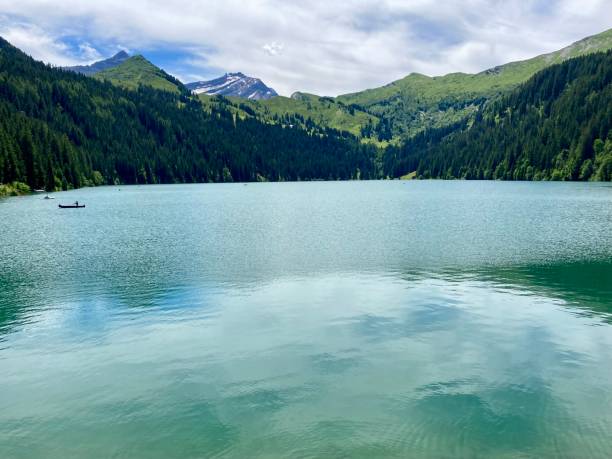 Swiss - Arnon Lake - near Gstaad in Bern Canton stock photo