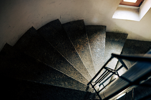 Stairs in the lighthouse in Ustka. No people