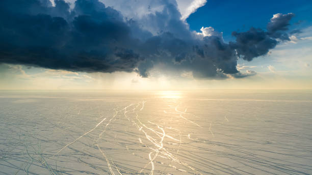 istock The upper view on a huge snow field 1408629857