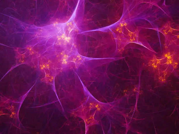 Photo of Abstract fractal art background, like a neural network or the nervous system